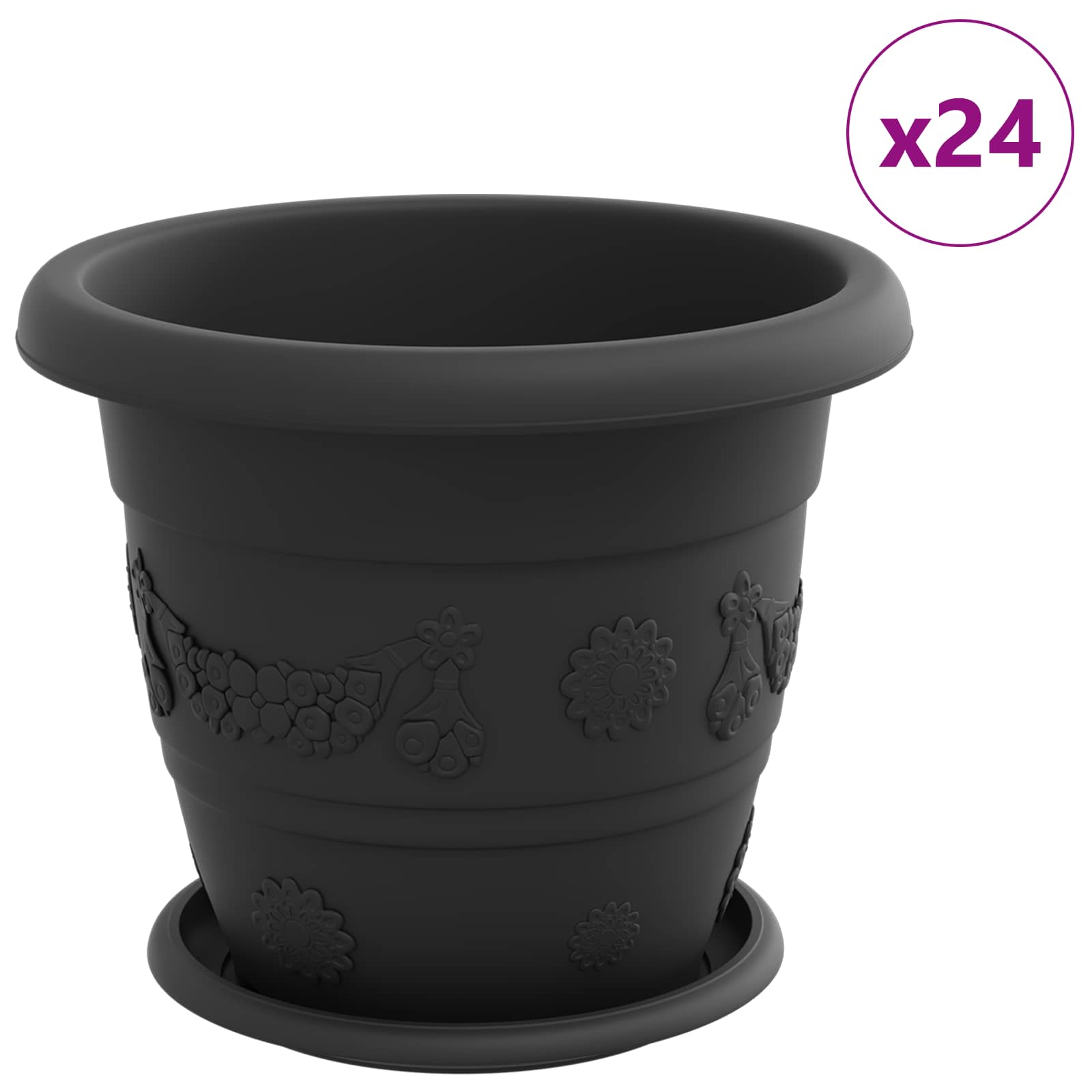 Blumentöpfe 6 pcs Ziegelrot Ø 22 x 18 cm Kunststoff