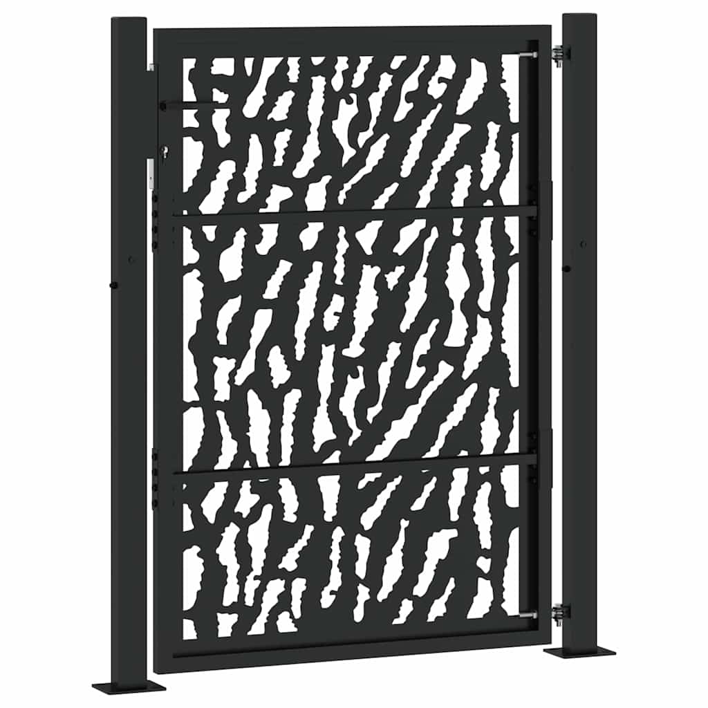 Gartentor Schwarz 100x100 cm Stahl Lichtdesign