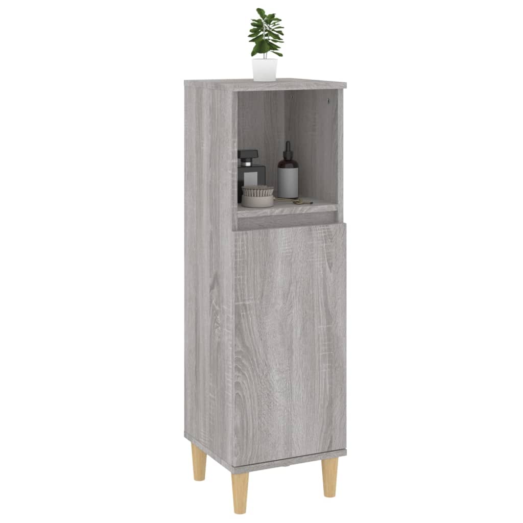 Badschrank Weiß 30x30x100 cm Holzwerkstoff