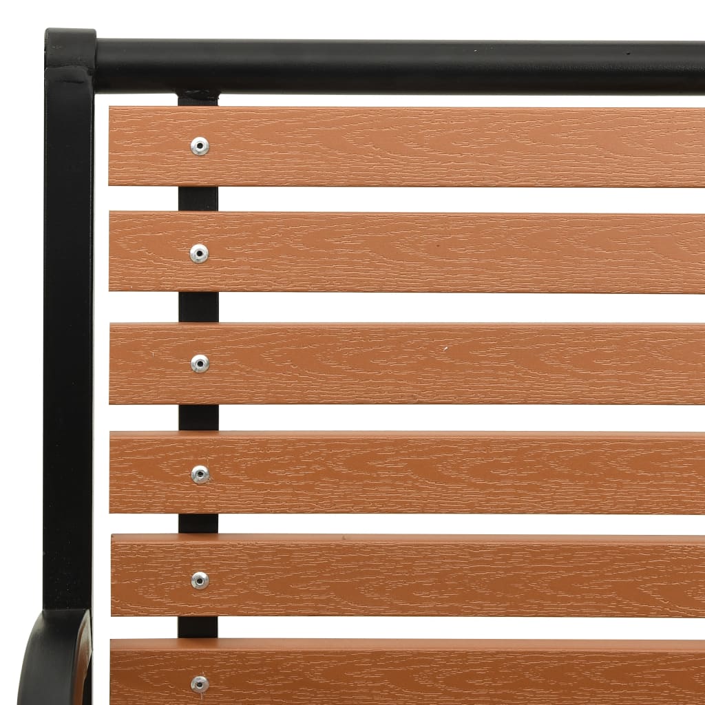 Gartenbank Schwarz 116 cm Stahl und WPC