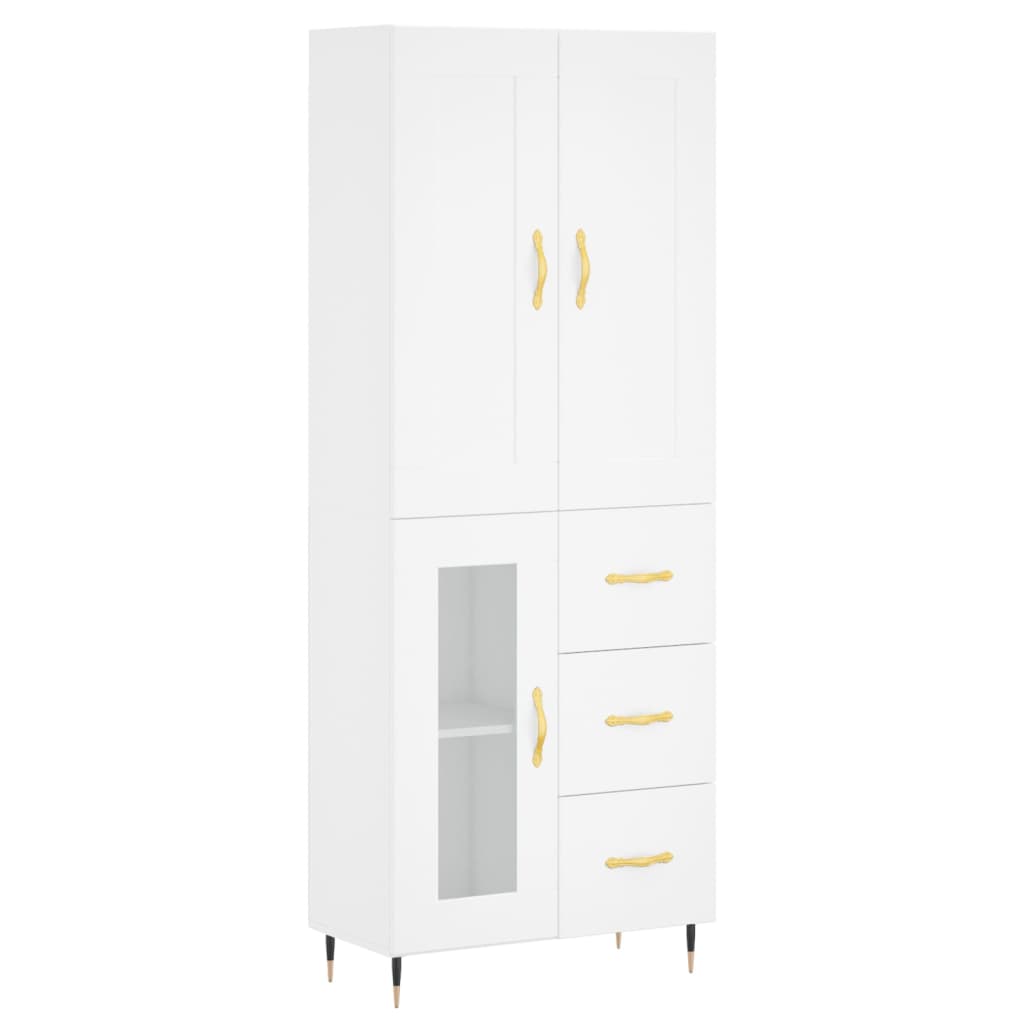 Highboard Betongrau 69,5x34x180 cm Holzwerkstoff