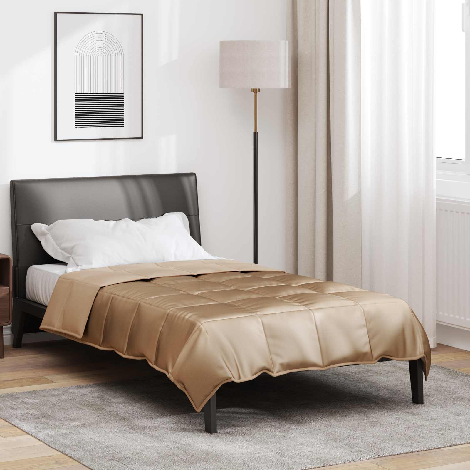 Sommerdecke Gold 135 x 200 cm Satin und Mikrofaser