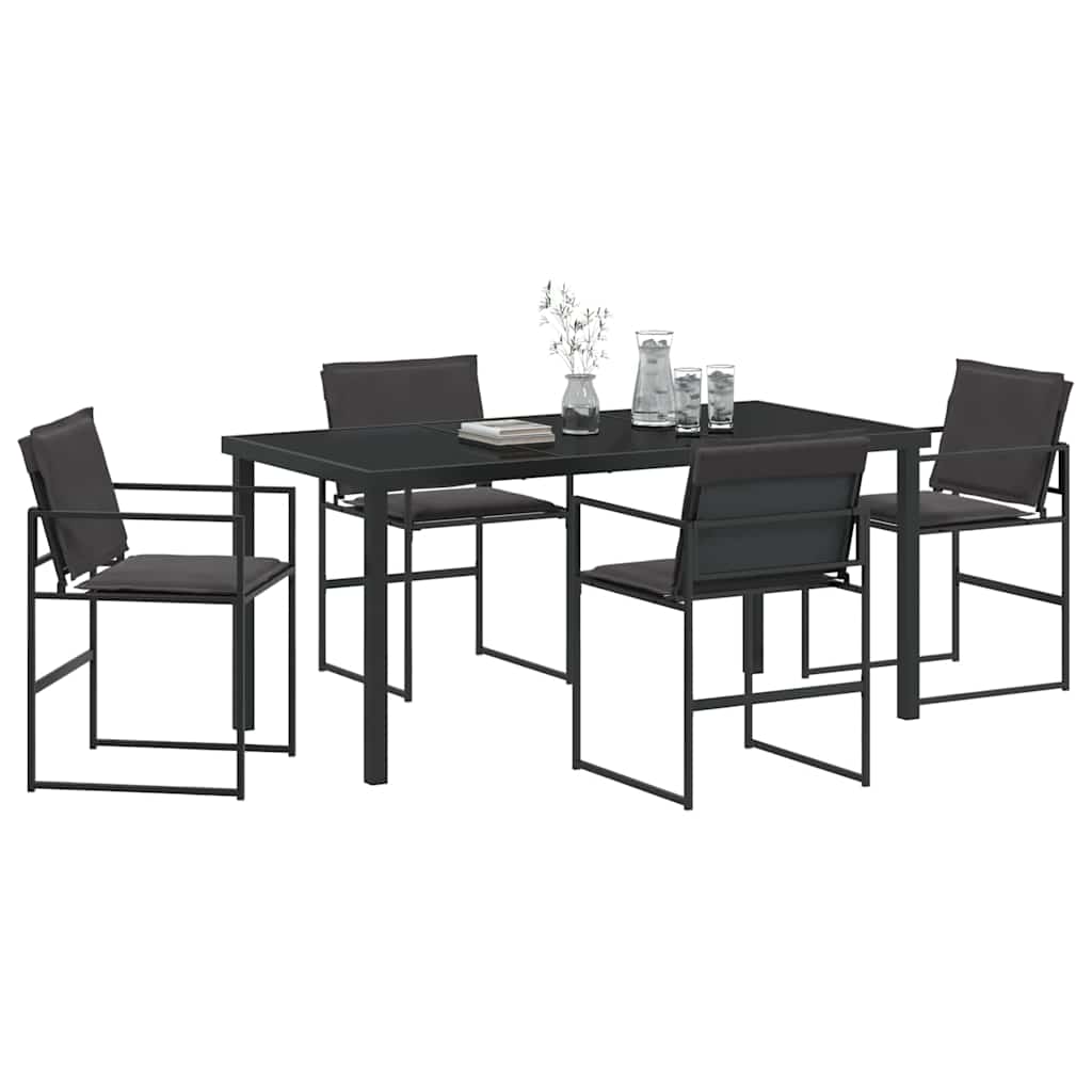 Garten Essgruppe 5 pcs Schwarz 140 x 70 x 73 cm