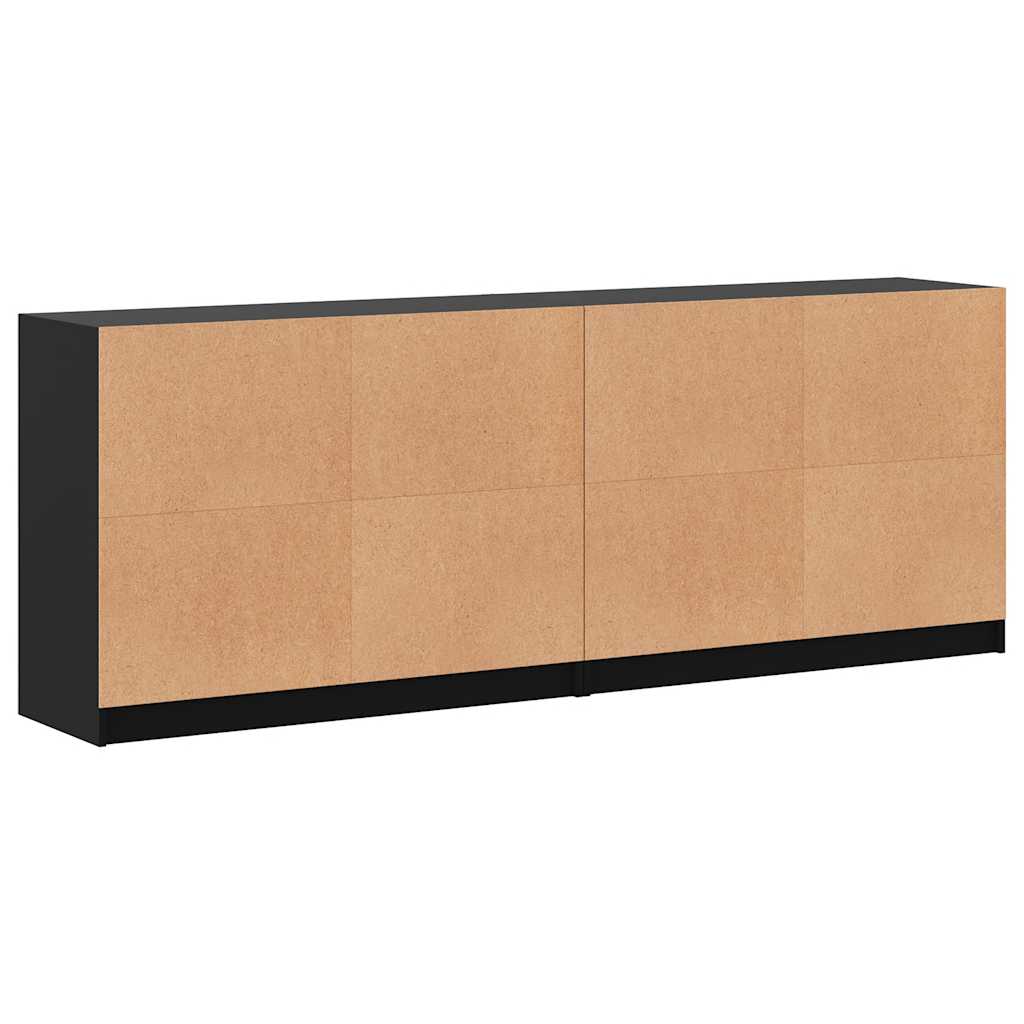 Bücherschrank mit Türen Weiß 204x37x75 cm Holzwerkstoff