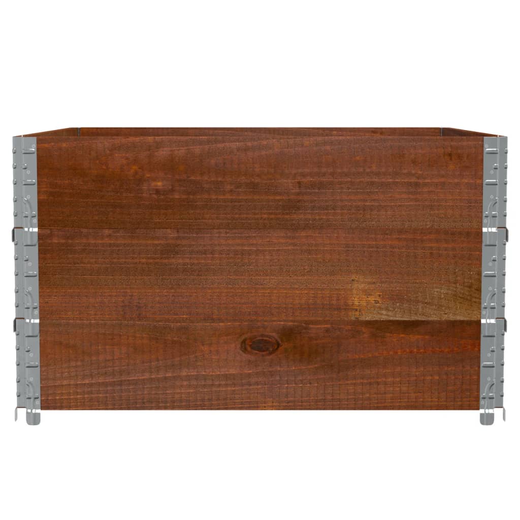 Paletten-Aufsatzrahmen Schwarz 80x60 cm Massivholz Kiefer