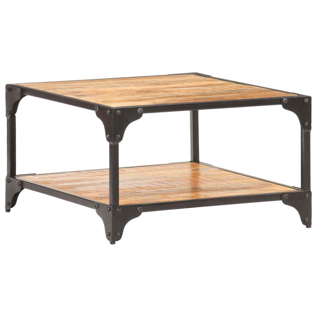 Couchtisch 40x40x36 cm Raues Mango-Massivholz
