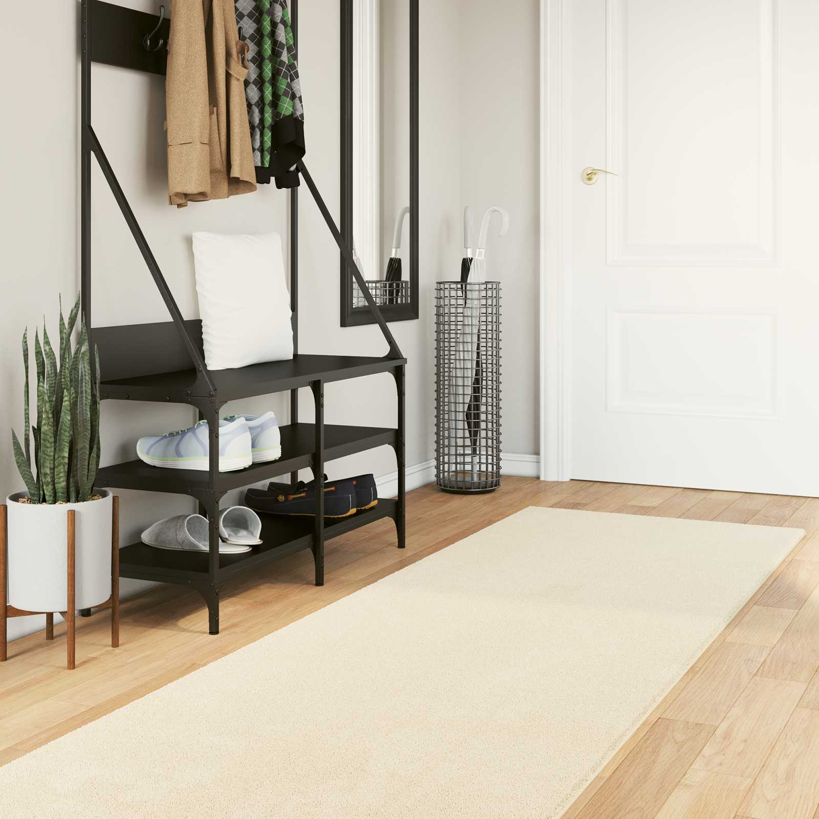 Teppich HUARTE Kurzflor Weich und Waschbar Anthrazit 60x110 cm