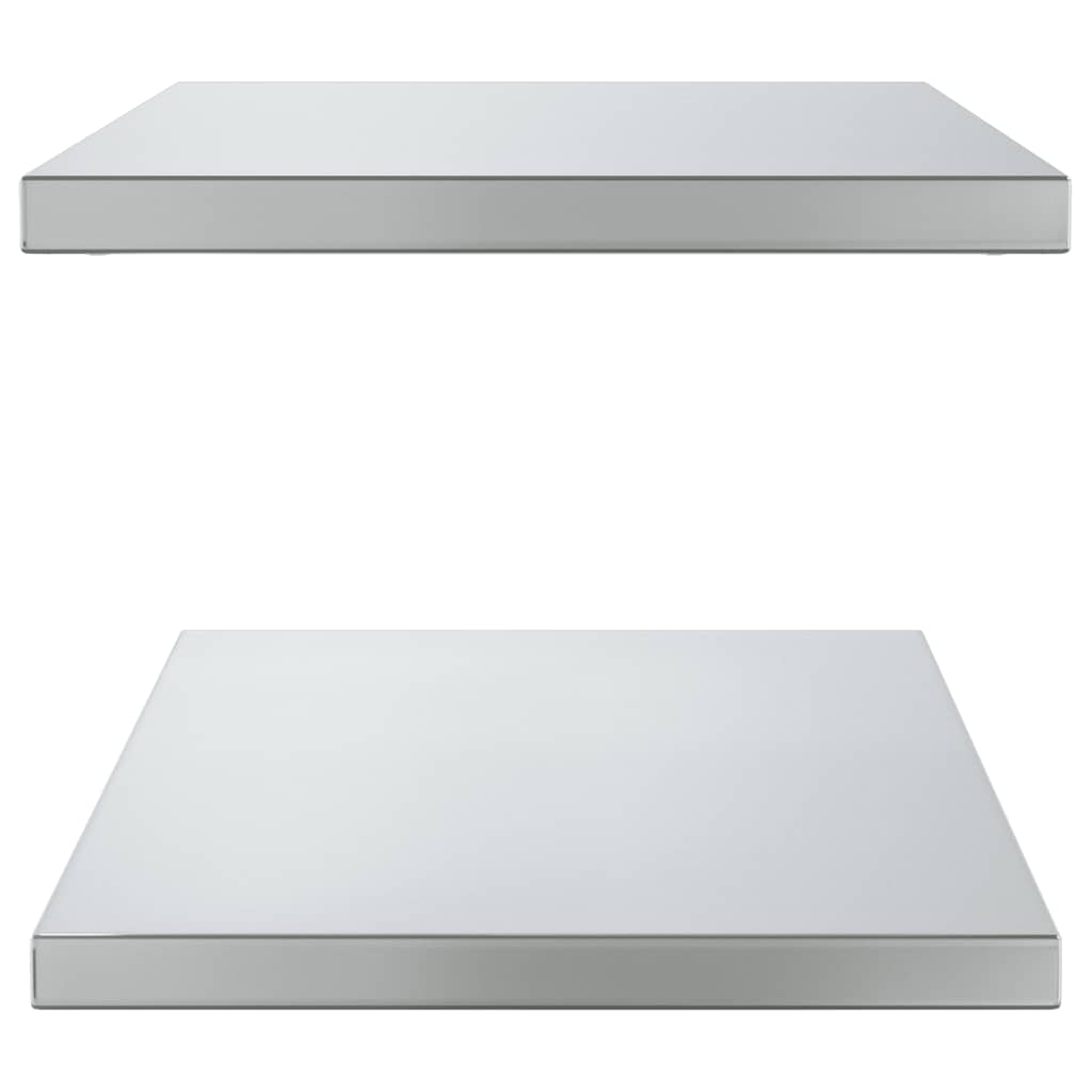 Wandregale 2 Stk. 100x40 cm Silbern Edelstahl