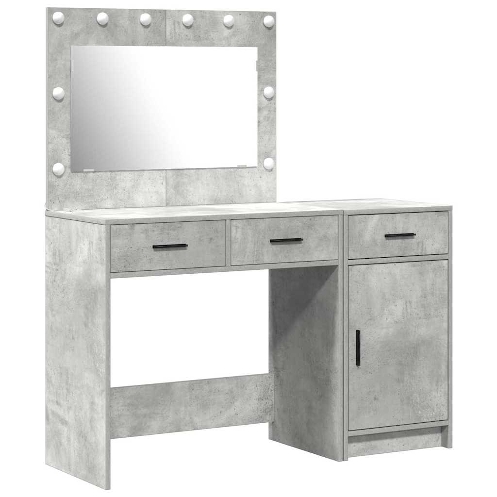 Schminktisch mit Spiegelbeleuchtung 2 pcs Weiß Holzwerkstoff