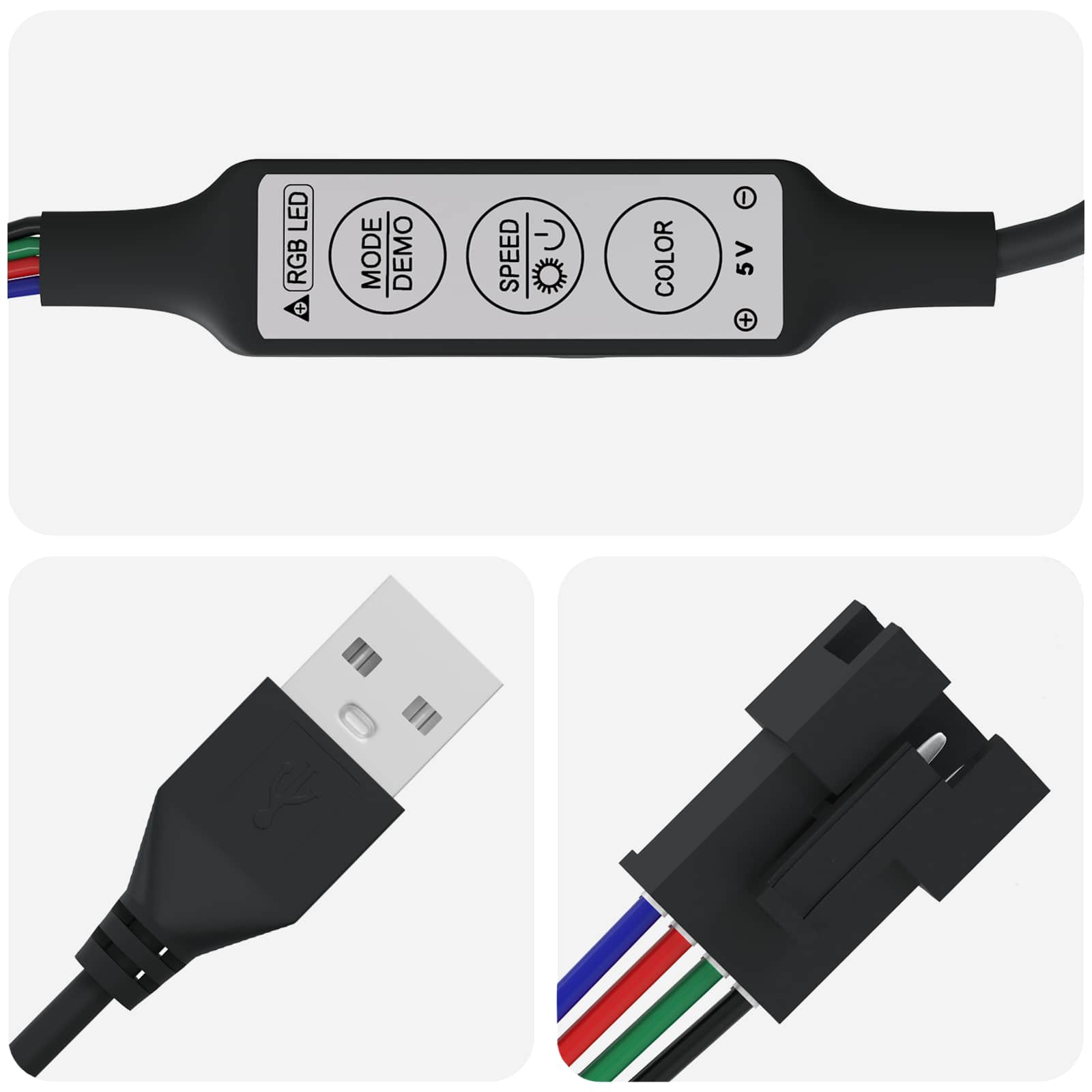 LED Streifen 2 pcs Schwarz und Weiß 1745 mm