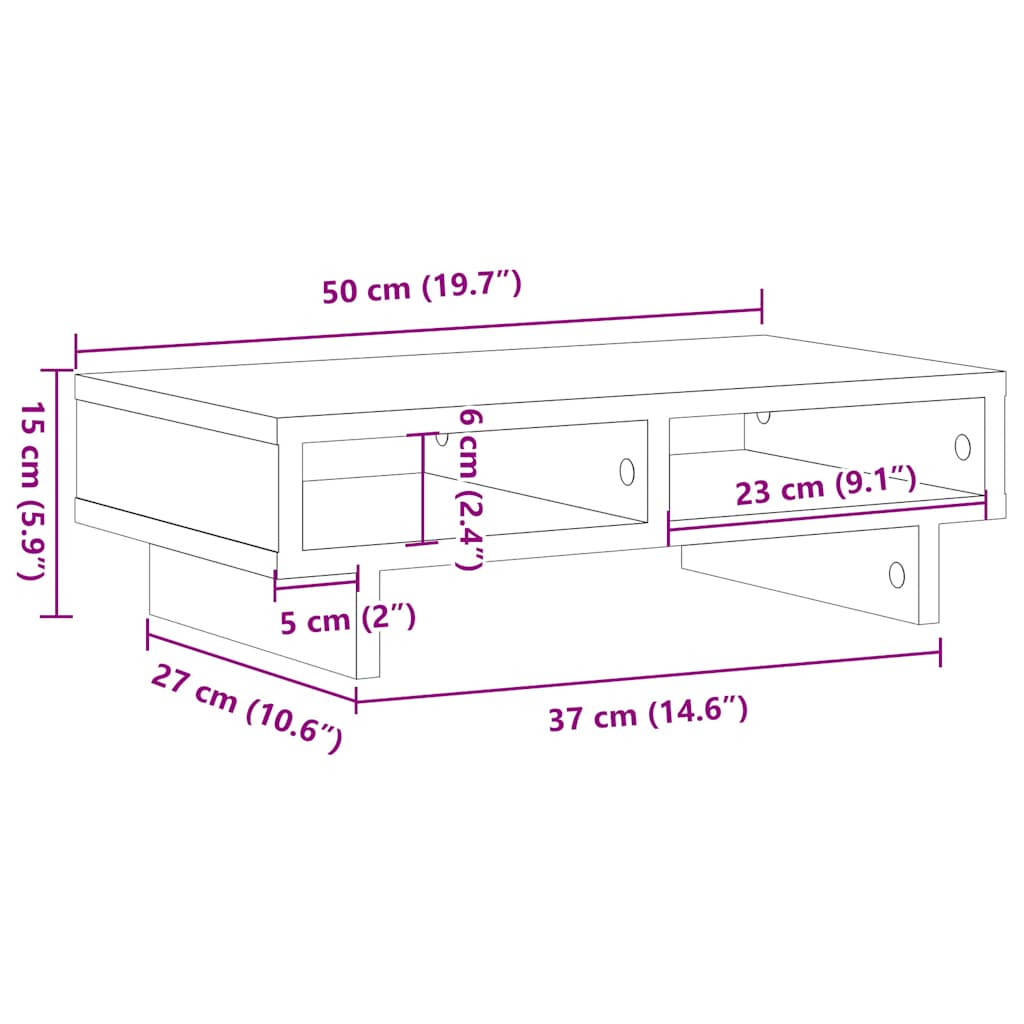 Monitor Halterung Schwarz 100 x 27 x 15 cm Holzwerkstoff