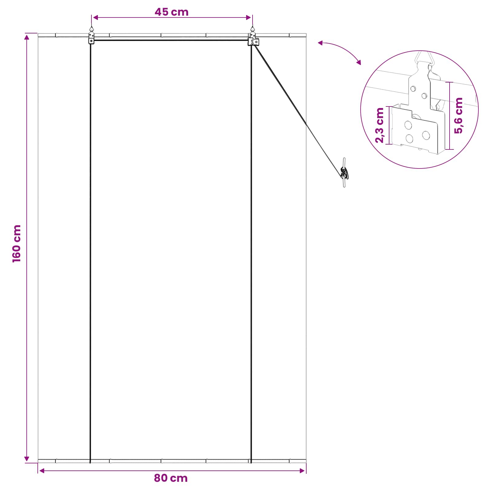 Bambusrollo Natur 80x160 cm