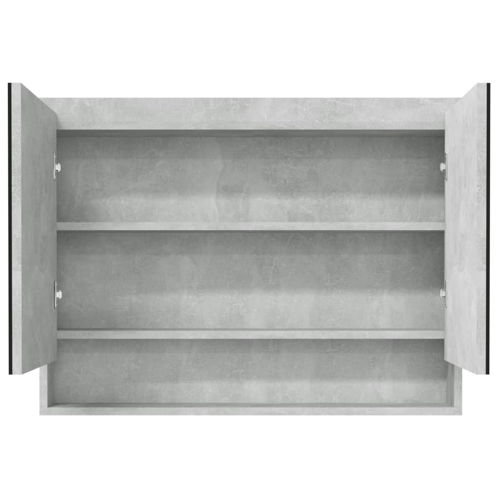 Spiegelschrank fürs Bad 80x15x60 cm Glänzend Schwarz