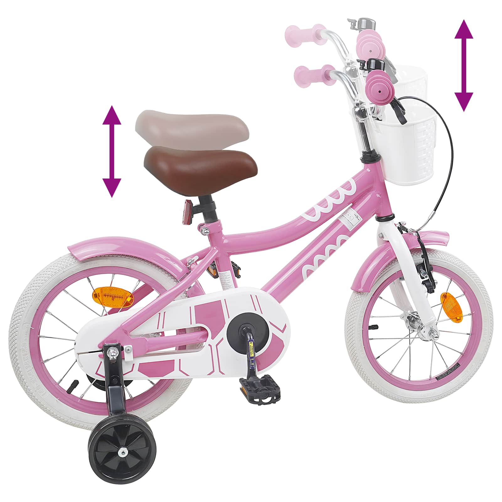 Kinderfahrrad 12 Zoll für 2-4 Jahre alt Rosa
