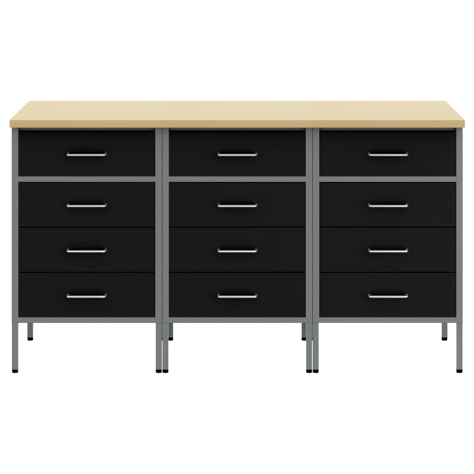 Werkbank mit Schubladen 2 pcs Rot und Grau 100 x 55 x 85 cm