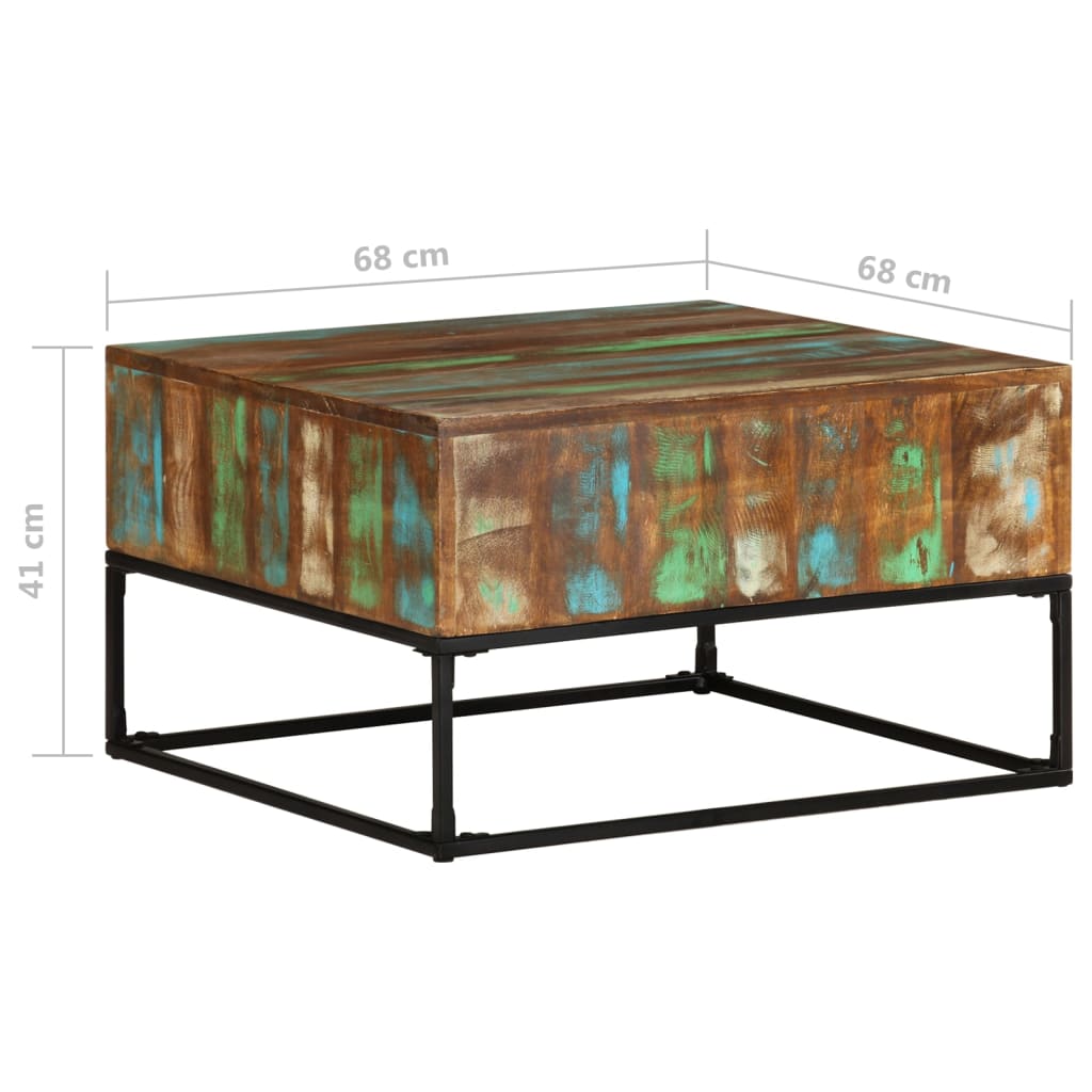 Couchtisch 68x68x41 cm Raues Mangoholz