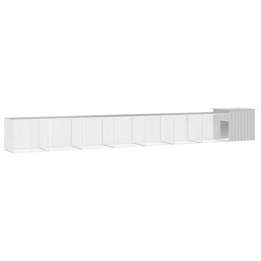 Hühnerkäfig Anthrazit 200x91x100 cm Verzinkter Stahl