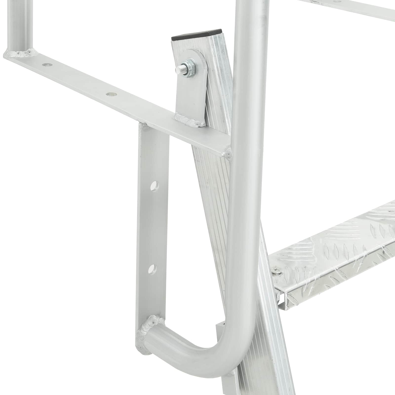 3-Stufen Dockleiter Silber 58 x 77 x 144 cm Aluminium