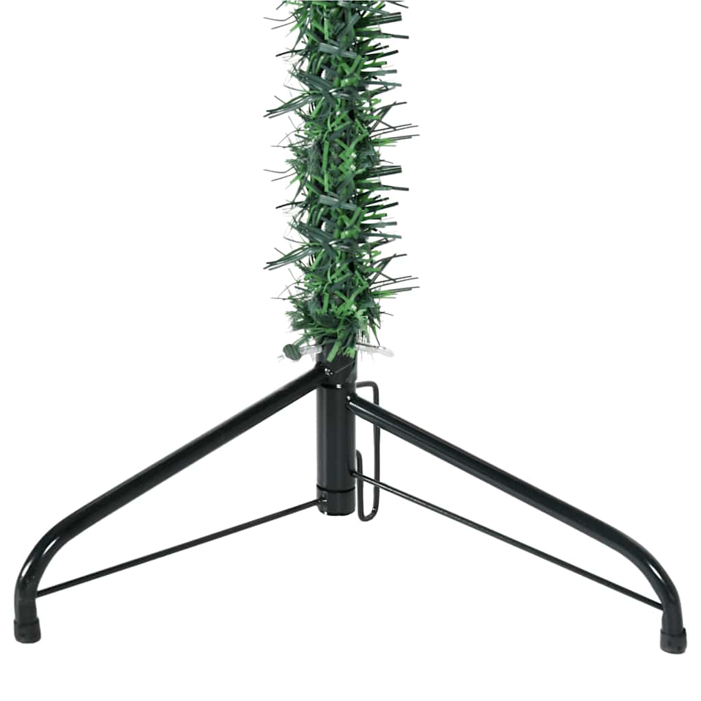 Künstlicher Halb-Weihnachtsbaum mit Ständer Schlank Weiß 180 cm