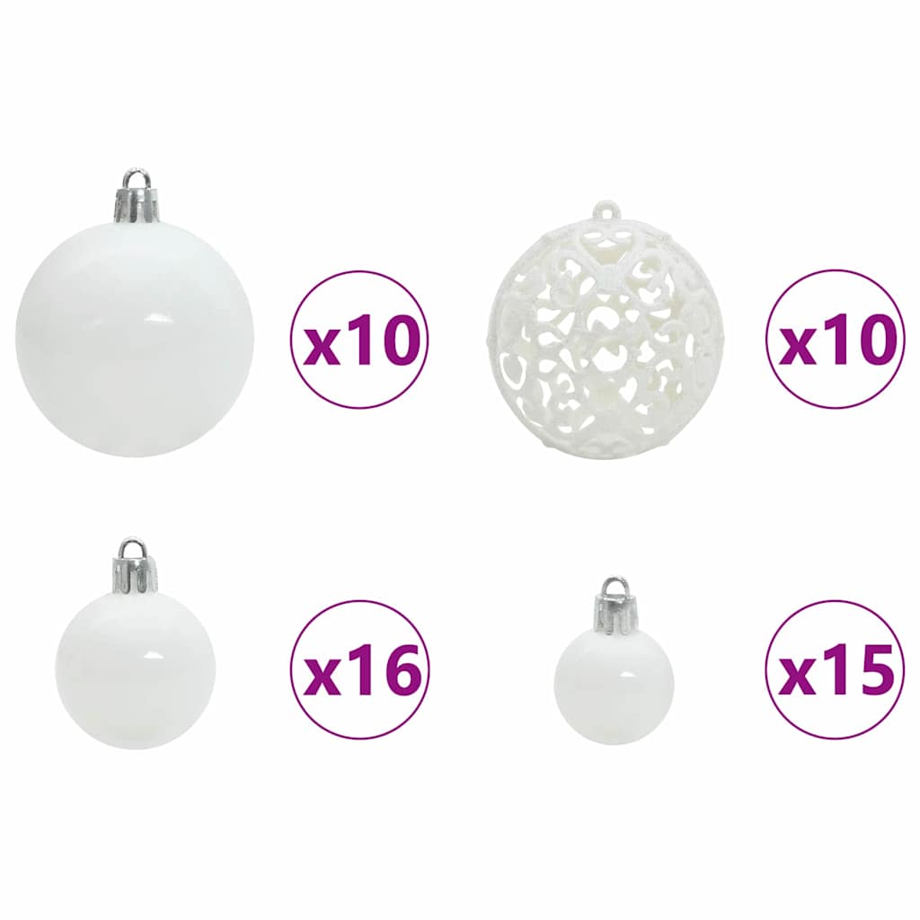 Künstlicher Weihnachtsbaum mit LEDs Kugeln Zapfen 150 cm