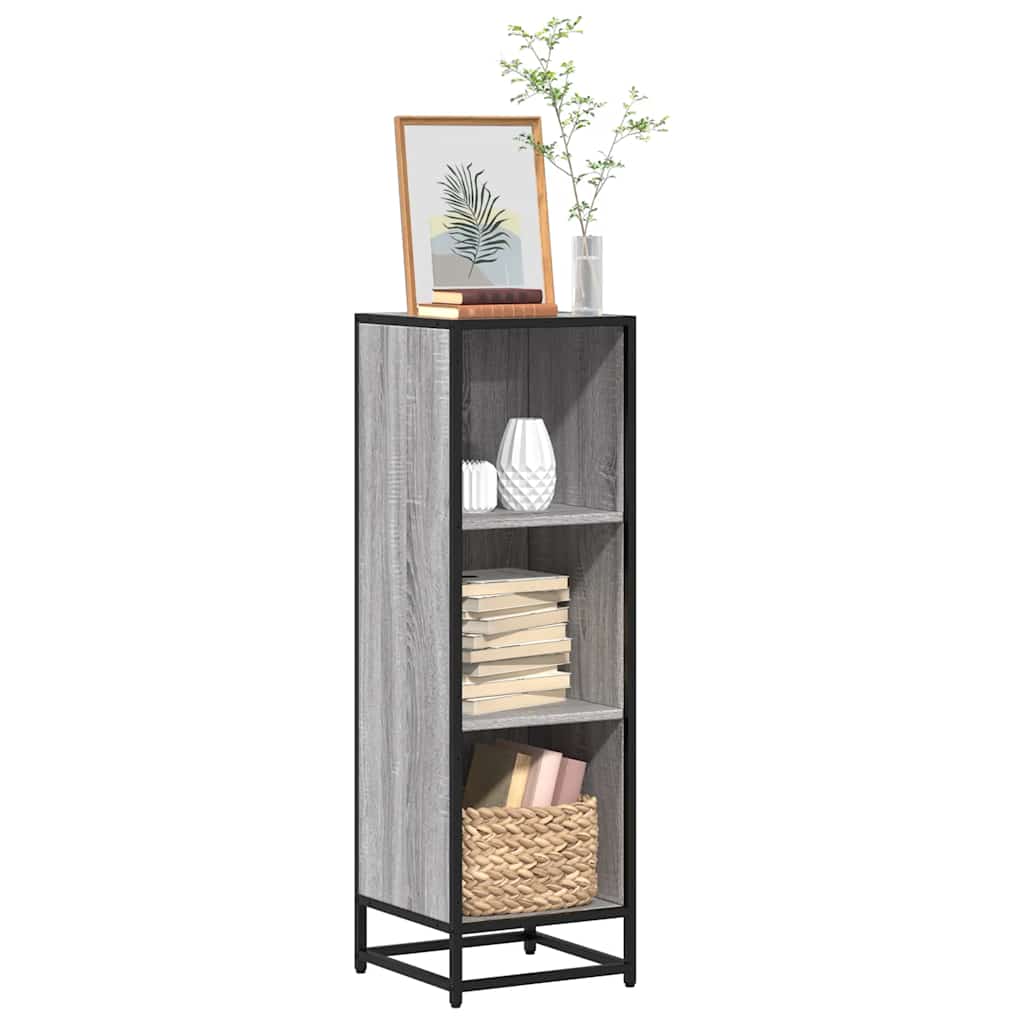 Bücherregal Schwarz 97,5x33x107,5 cm Holzwerkstoff und Metall
