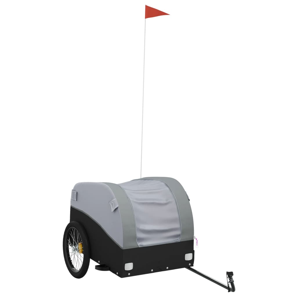 Fahrradanhänger Schwarz und Orange 30 kg Eisen