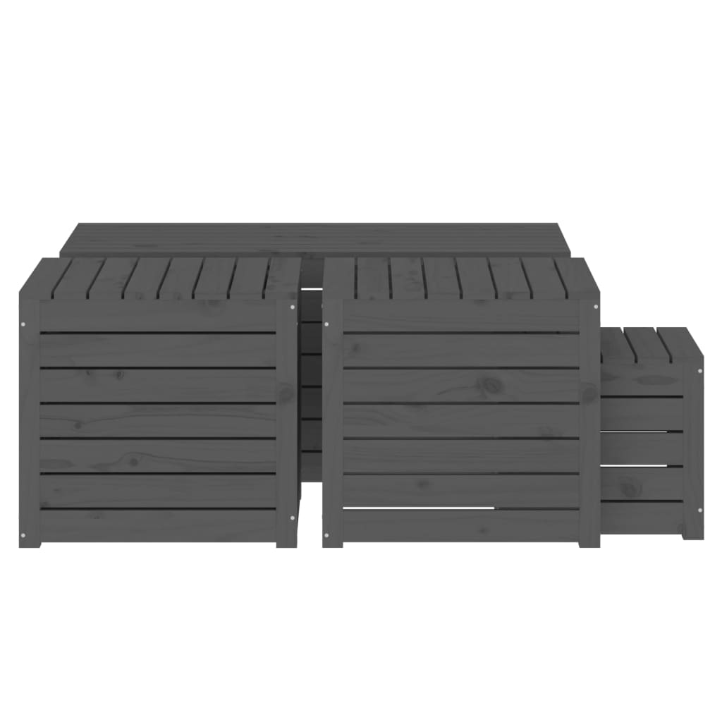 4-tlg. Gartenbox-Set Massivholz Kiefer