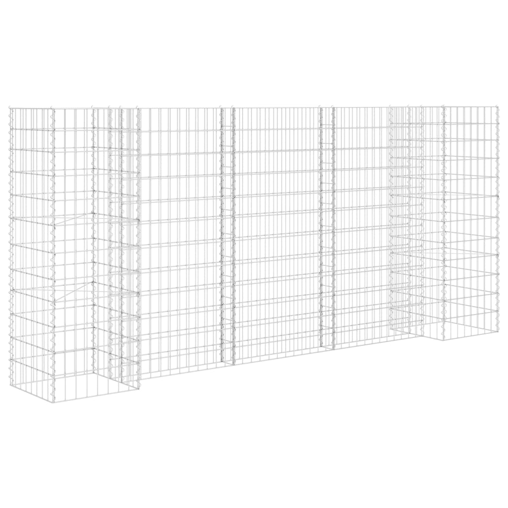 H-förmiger Gabionen-Pflanzkorb Stahldraht 260x40x40 cm