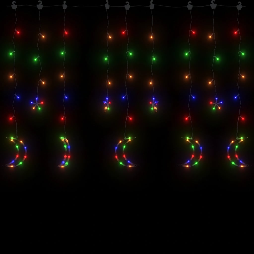 Lichterketten Stern und Mond Fernbedienung 138 LEDs Warmweiß