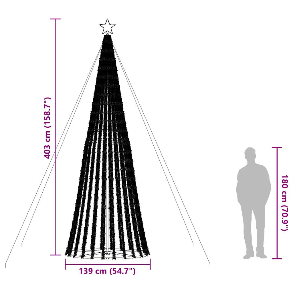 LED Weihnachtsbaum 275 LEDs Warmweiß 180 cm