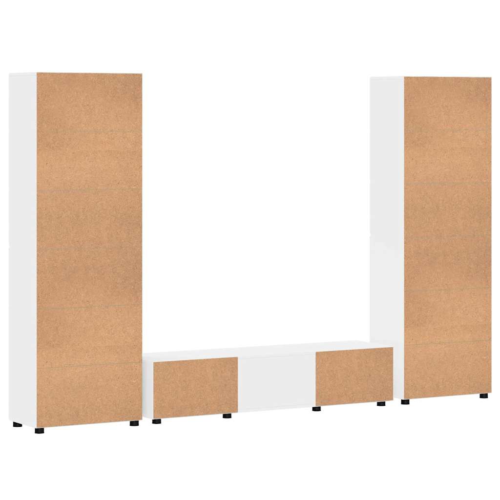 Highboard mit Regal FLORIN Weiß 60 x 35 x 182 cm Holzwerkstoff