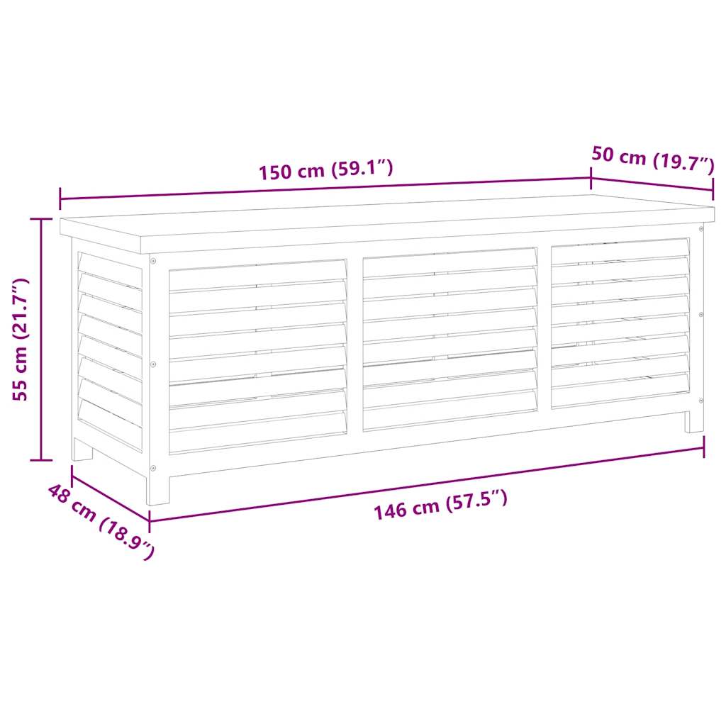 Gartenbox 60x50x55 cm Massivholz Eukalyptus