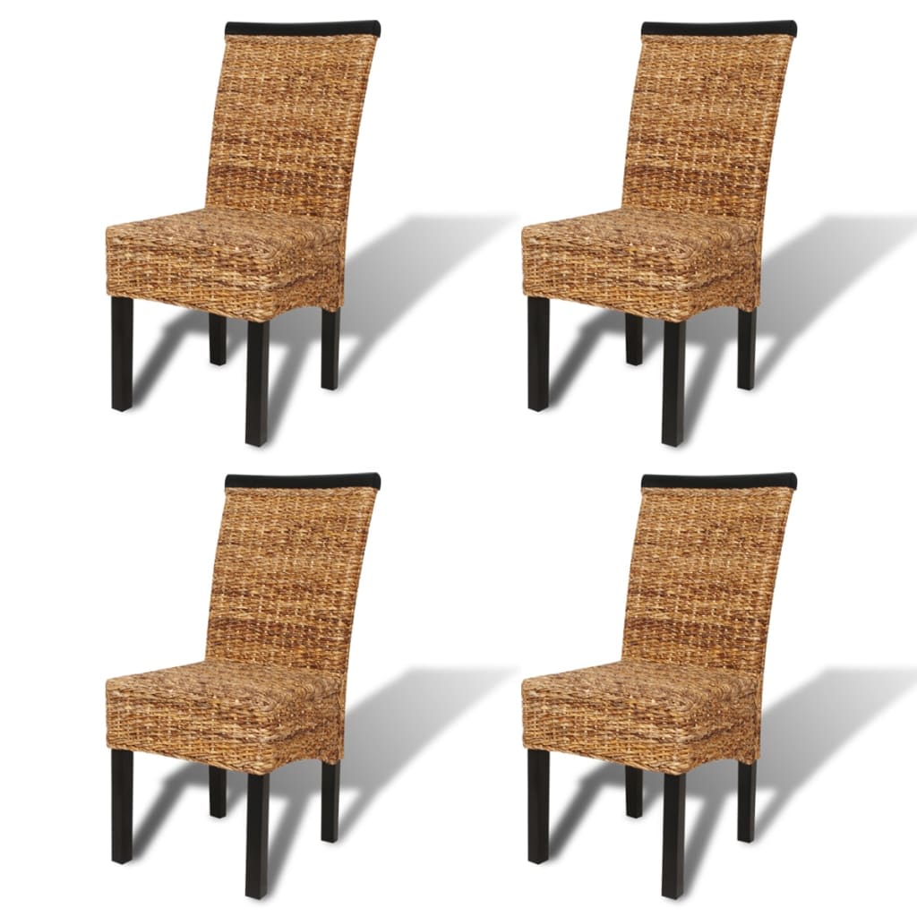 Esszimmerstühle 2 Stk. Abaca und Mango Massivholz