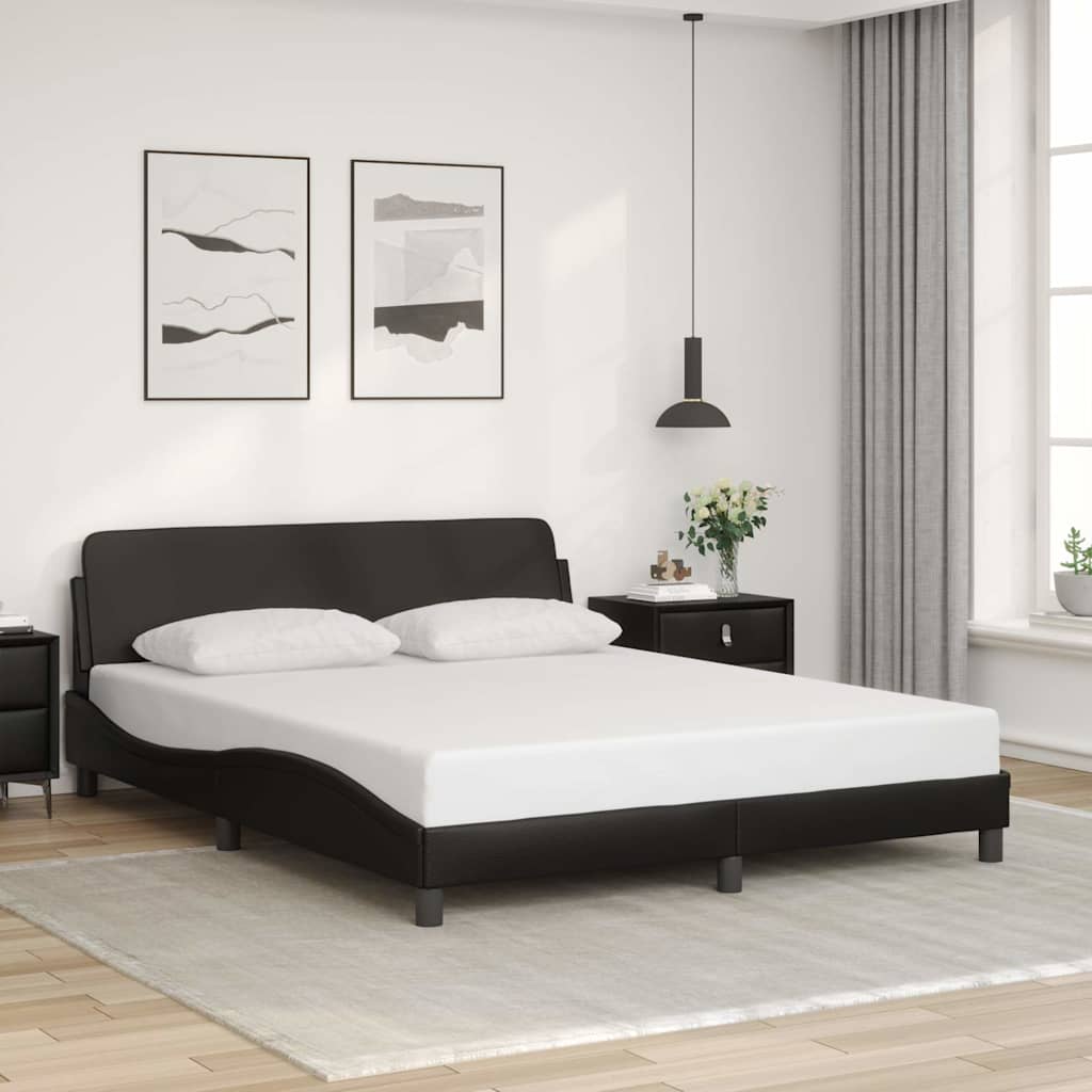 Bettgestell "Dover" Schwarz 100x190 cm Kunstleder