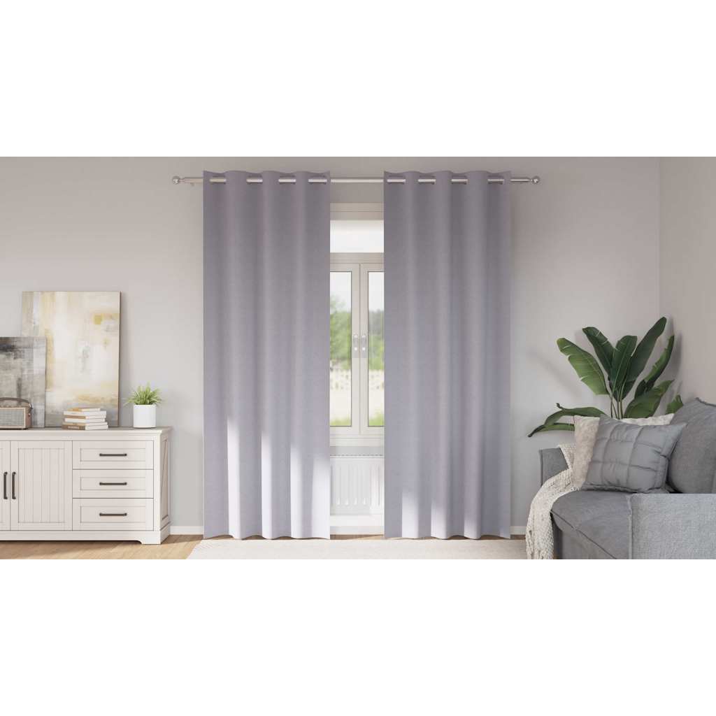 Verdunkelungs-Vorhänge mit Ringen 2 pcs Beige 140 x 140 cm