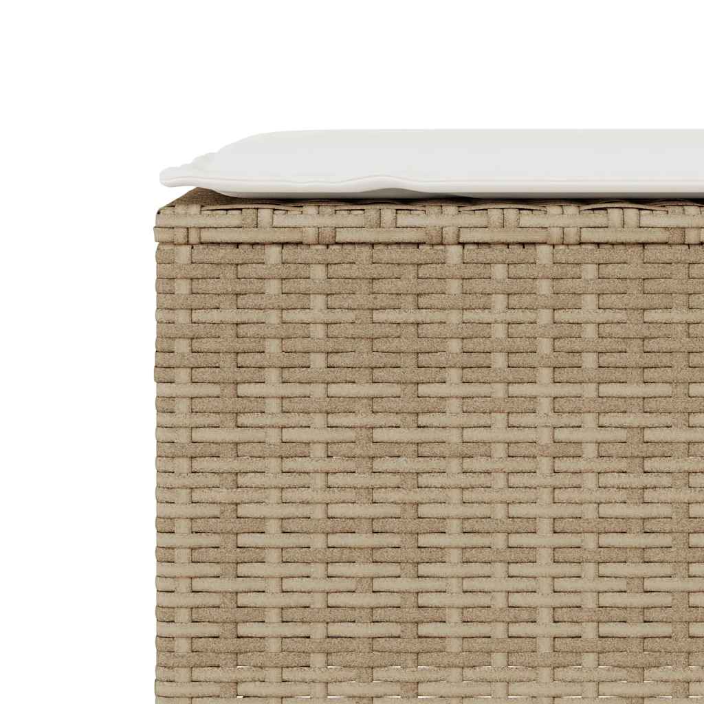 Gartenbank mit Kissen Schwarz 110x30x40,5 cm Poly Rattan