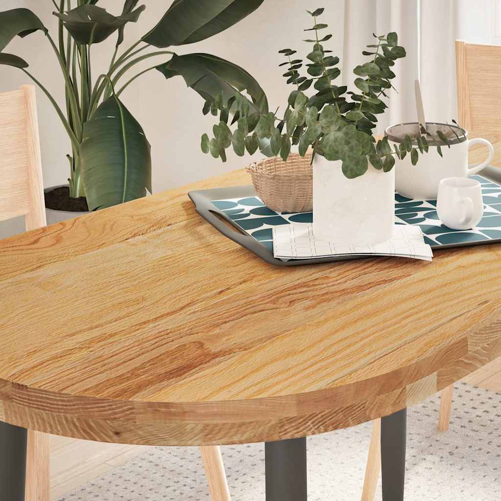 Tischplatte 80x40x2 cm Massivholz Eiche Oval