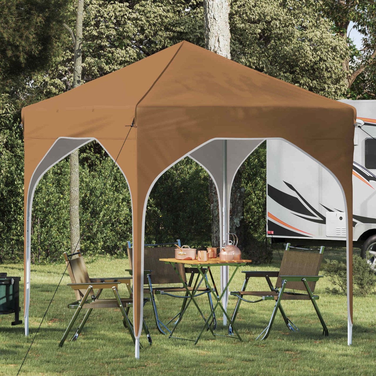 Pop-up Partyzelt 194 x 194 x 245 cm Creme