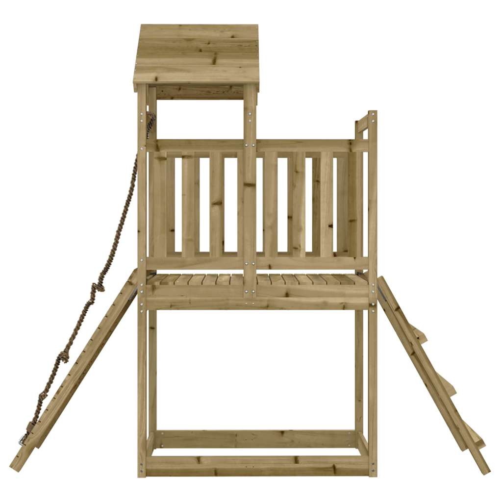 Spielturm mit Kletterwand Massivholz Kiefer