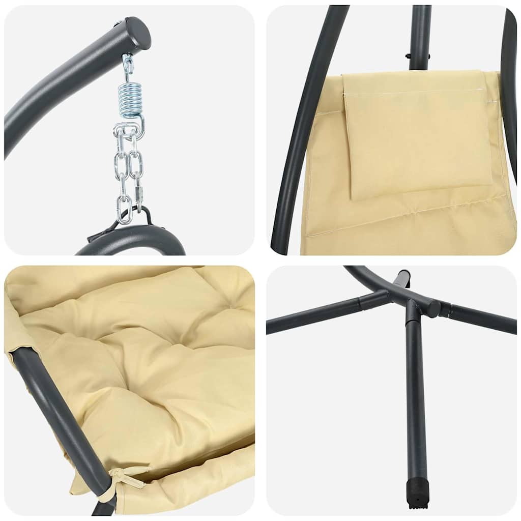 Hängendes Ei-Stuhl Anthrazit 94 x 107 x 196,5 cm Stahl