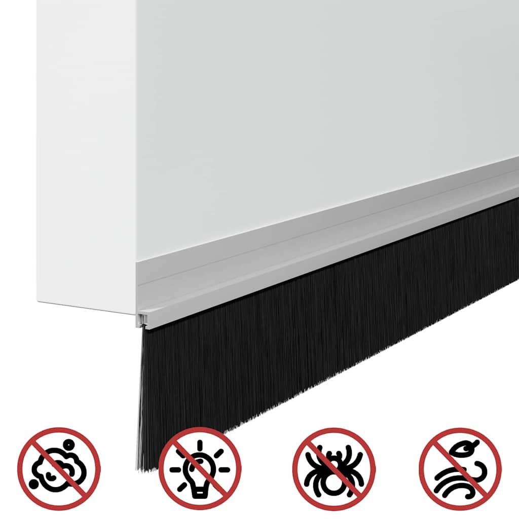 Selbstklebende Türbürstendichtungen 2 pcs Braun 100 cm