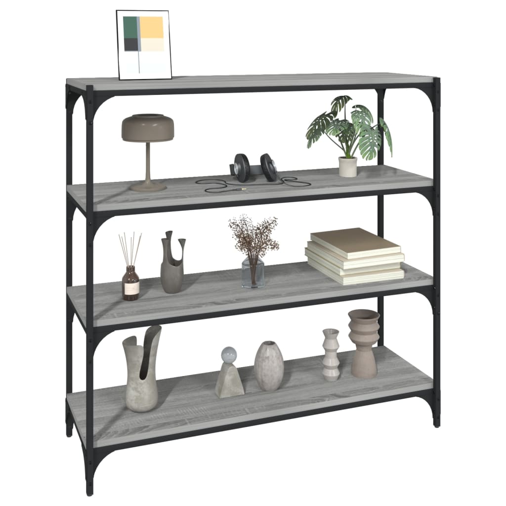 Bücherregal Schwarz 40x33x70,5 cm Holzwerkstoff und Stahl