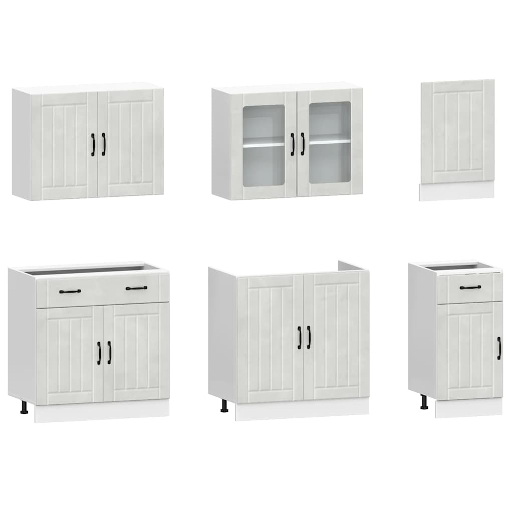 7-tlg. Küchenschrank-Set Kalmar Weiß Holzwerkstoff