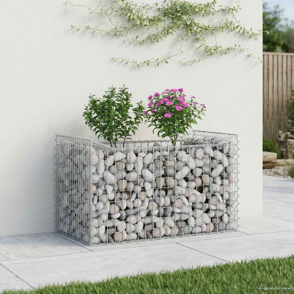 Gabionen-Hochbeet 2 pcs Silber