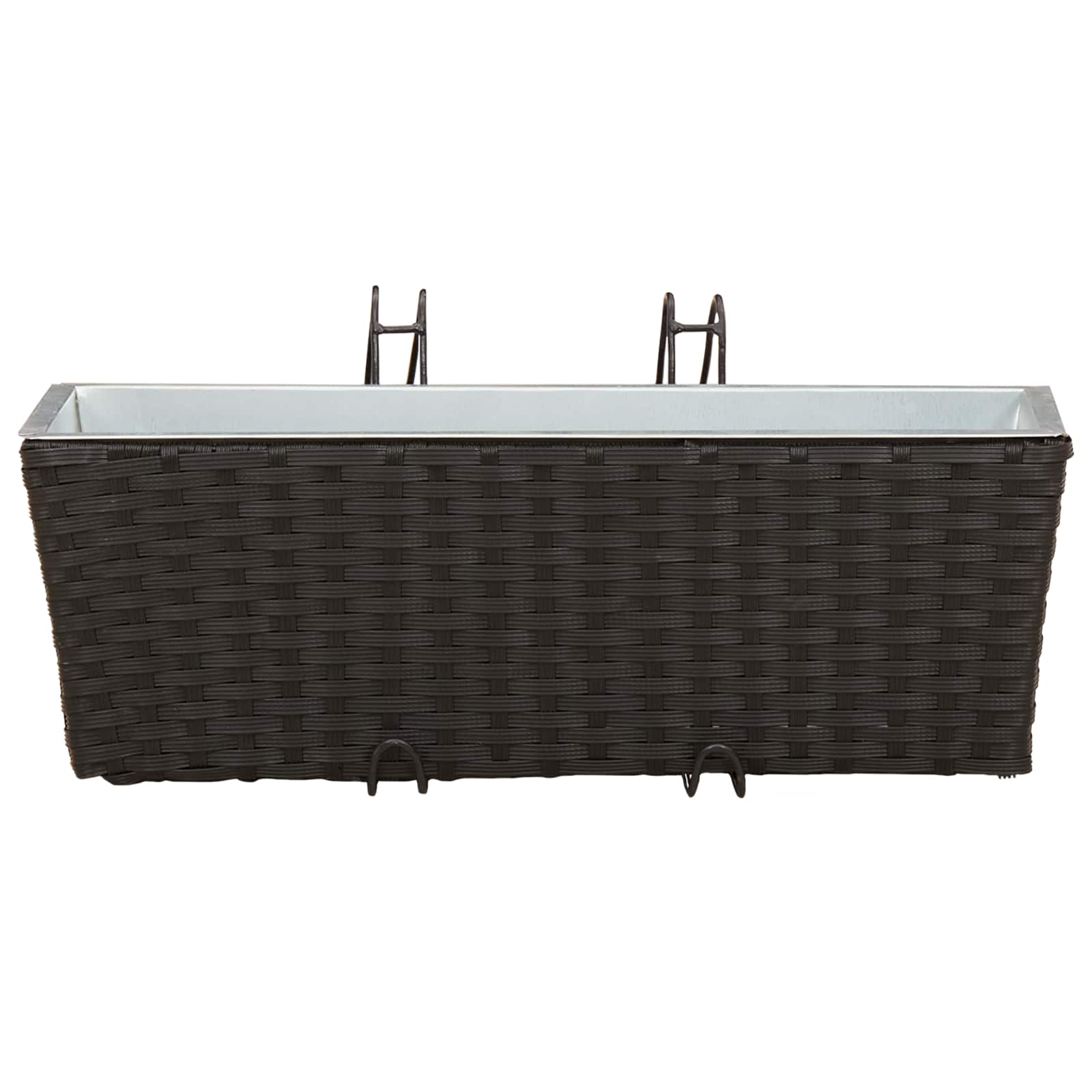 Balkon 2 pcs Schwarz 50 x 17 x 17 cm Metall