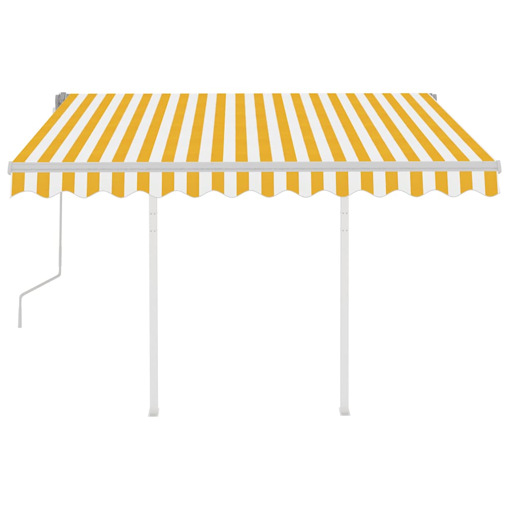 Markise Manuell Einziehbar mit Pfosten 3x2,5 m Creme