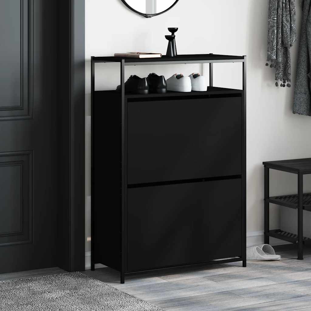 Schuhschrank mit 4 Klappen Sonoma-Eiche 100x34x112 cm
