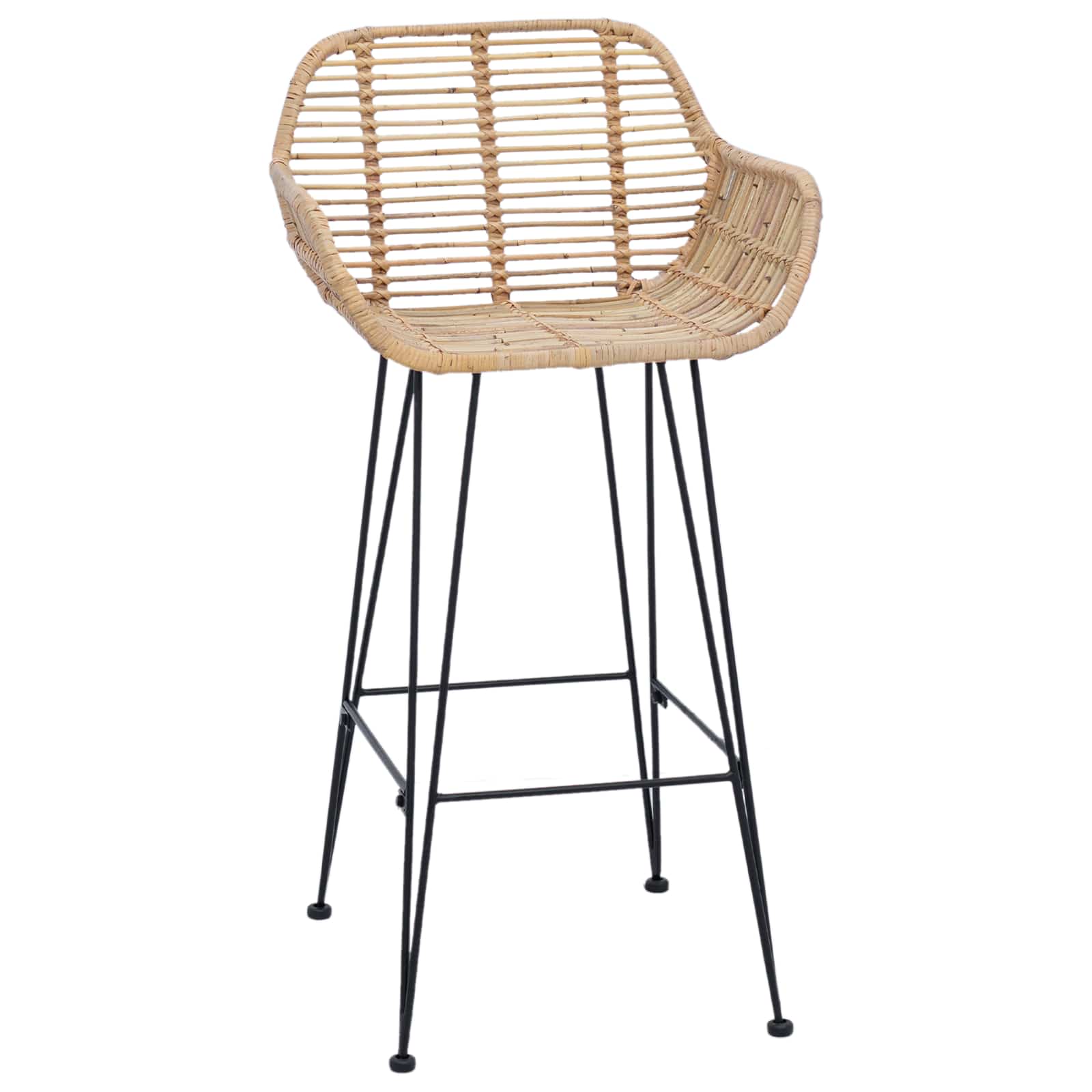 Barstuhl 2 pcs 55 x 52 x 92 cm Rattan und Eisen