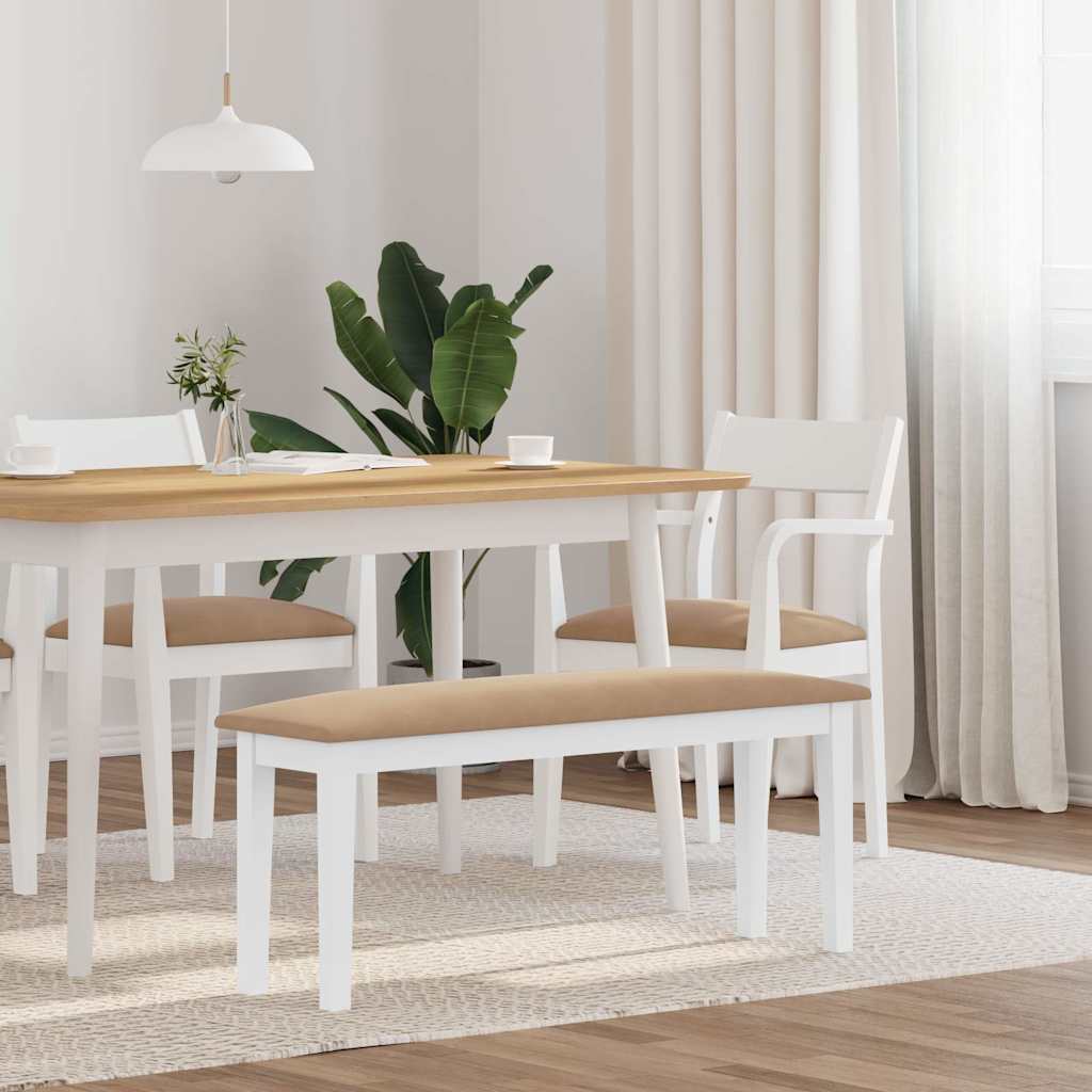 Bank 110 cm Braun Massivholz Gummibaum