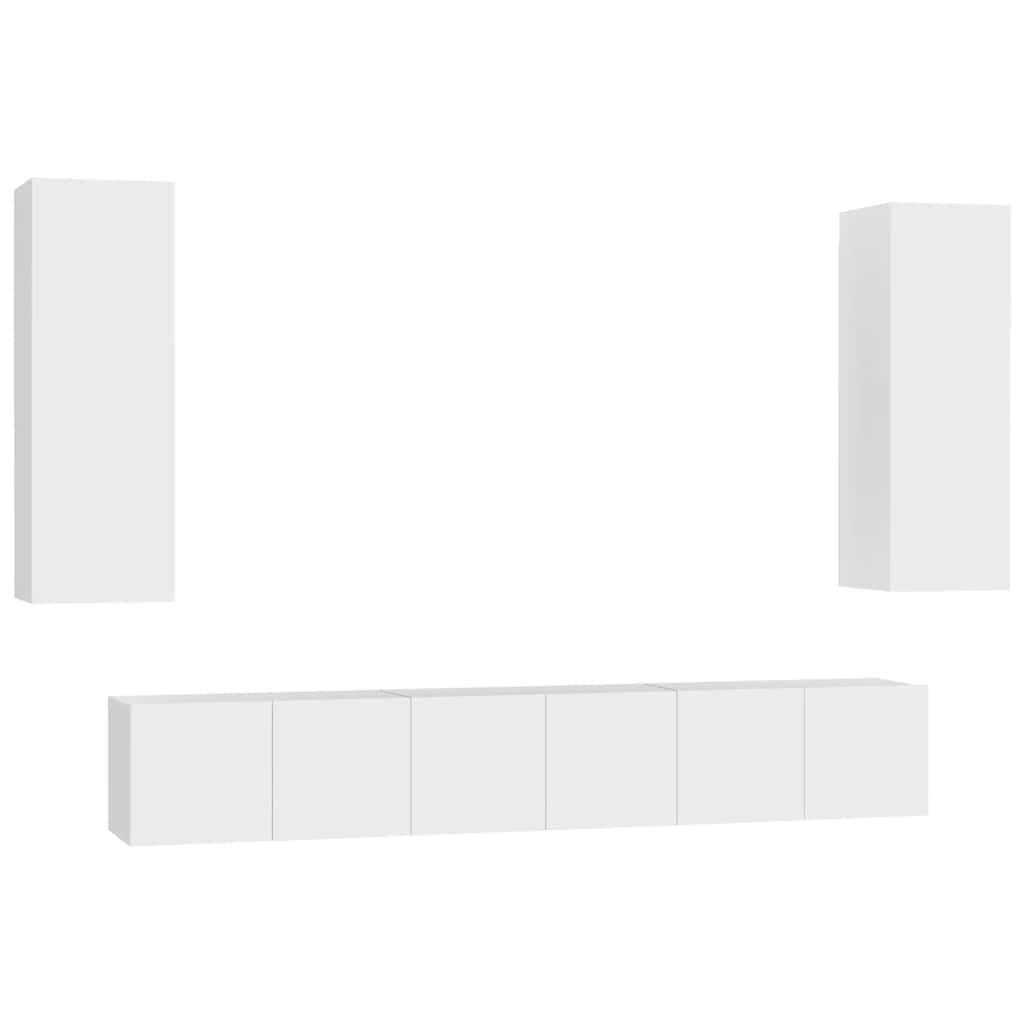 4-tlg. TV-Schrank-Set Weiß Holzwerkstoff